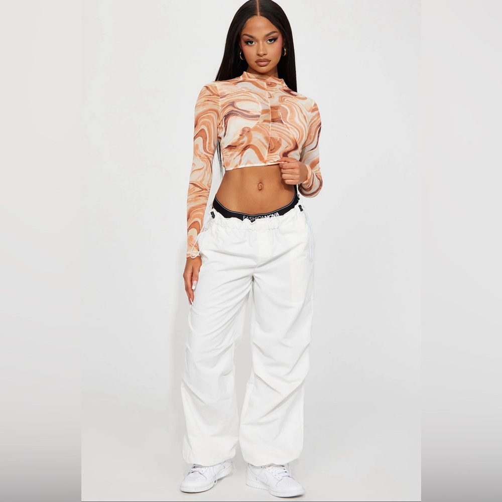 Meet You There Jogger Parachute Pant - White